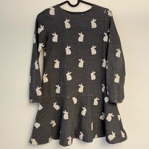 Jacadi Gray Dress with Bunny Pattern